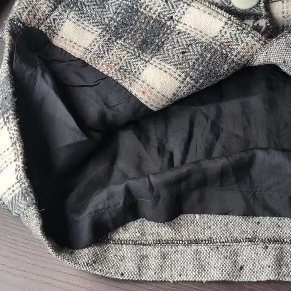 Plaid Patchwork Transitional Spring Coat Size M - Picture 9 of 11